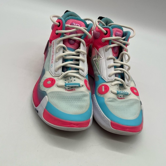 Li-Ning Way of Wade 10 'South Beach' Men’s 9 Pink Blue Mesh Sneakers ABAS115-11 - Picture 1 of 14